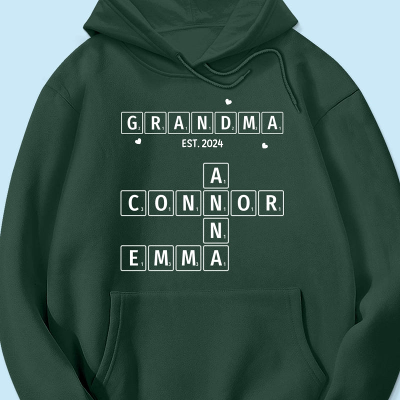 Grandma Grandpa Est. Crossword Art Puzzle Personalized Shirt