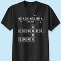 Grandma Grandpa Est. Crossword Art Puzzle Personalized Shirt