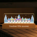 Grandma Grandkids Snowman Personalized Acrylic Block LED Night Light, Christmas Gift for Grandma