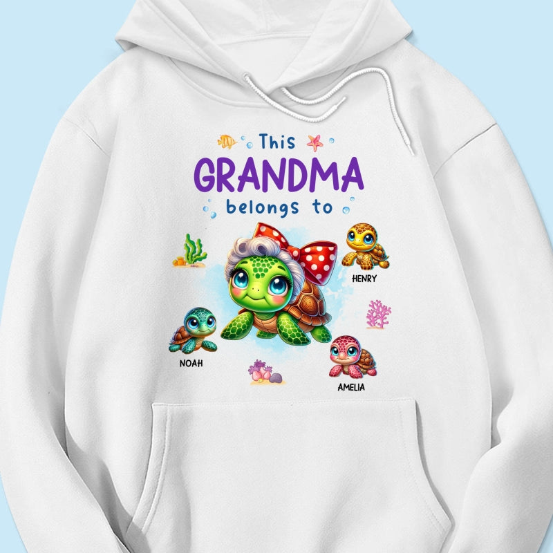 Grandma Grandkids Turtle Personalized Shirt, Gift for Grandmas