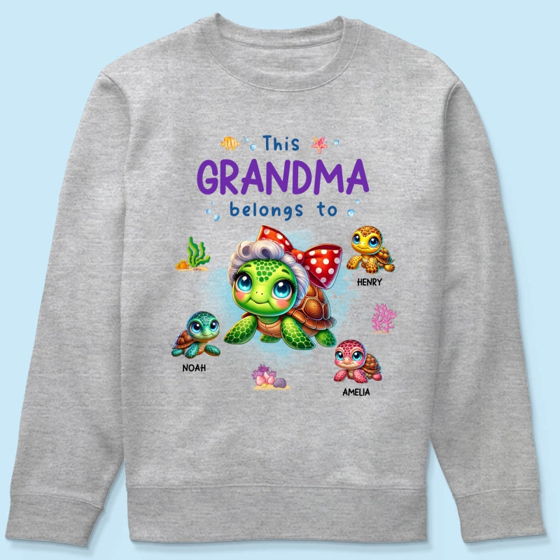 Grandma Grandkids Turtle Personalized Shirt, Gift for Grandmas