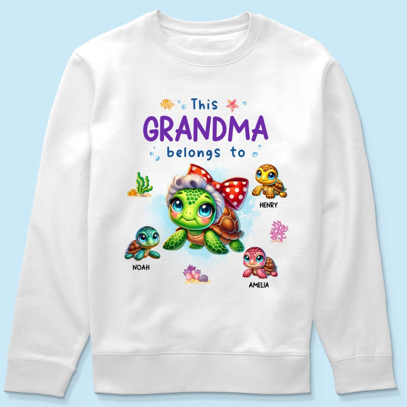 Grandma Grandkids Turtle Personalized Shirt, Gift for Grandmas